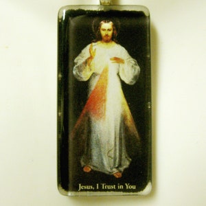 Divine mercy, Jesus I trust in you, pendant with chain - GP01-381