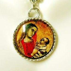 Black Madonna and child pendant and chain - AP05-011