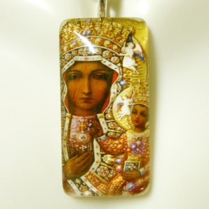 Black Madonna pendant with chain - GP12-081