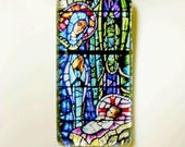 The Nativity stained glass window pendant with chain - GP01-218