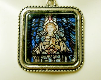 Colgante y cadena de ángel con alas azules - AP05-162