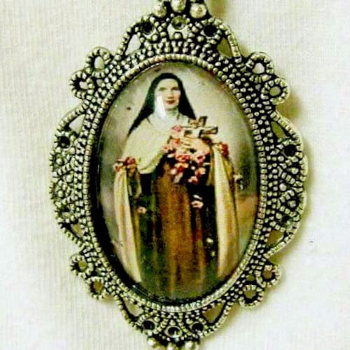 St Therese Necklace Pendant.saint Therese of Lisieux.theresa Etsy