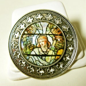 Angel stained glass window pin/brooch - BR10-025