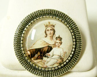 Our Lady of Mount Carmel brooch/pin - BR09-060