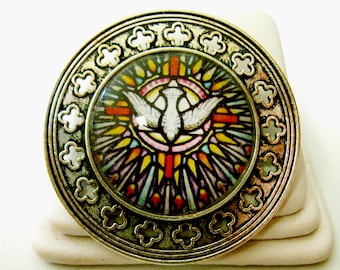 Holy spirit stained glass window pin/brooch - BR10-115