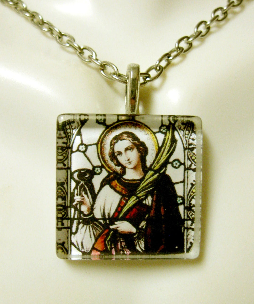 Saint Agatha, Patron Saint of Nurses and Breast Cancer Pendant With Chain GP02187 Etsy