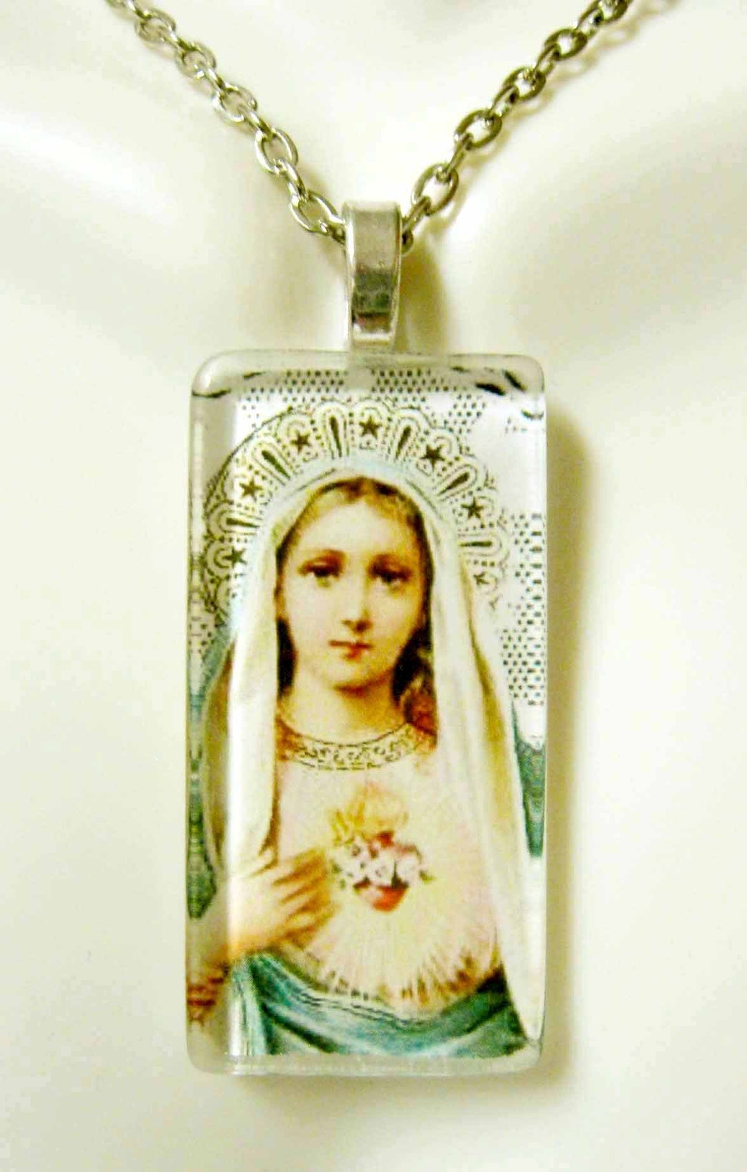 Immaculate Heart of Mary Pendant With Chain - GP01-096 - Etsy Australia