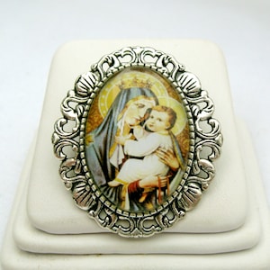 Our Lady of Mount Carmel convertible brooch/pendant - AP35-036