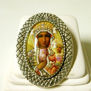 Black Madonna, Our Lady of Czestochowa brooch/pin - BR10-102