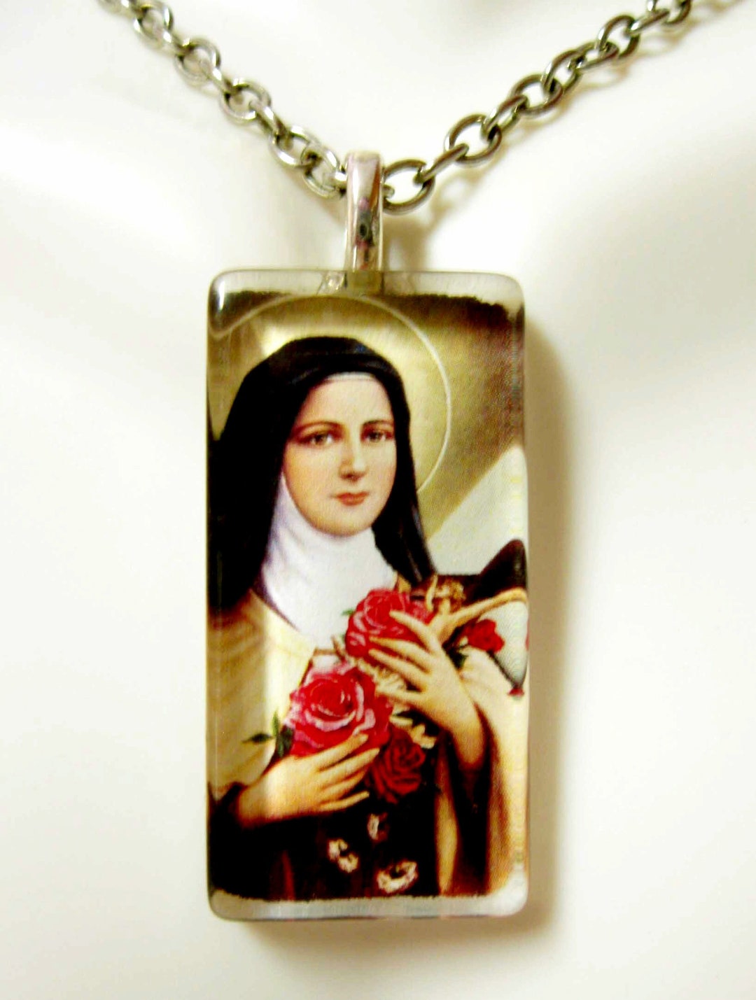 Saint Therese of Lisieux Pendant With Chain GP12-167 - Etsy