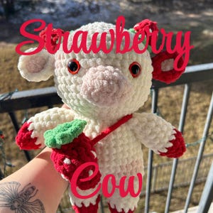 Crochet Strawberry Cow