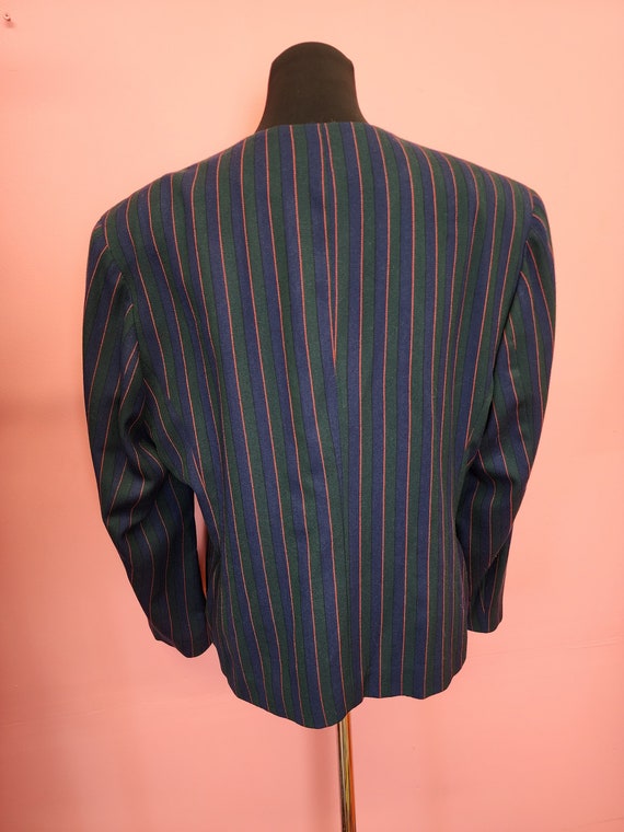 Vintage 1980's Pendleton Wool Striped Blazer with… - image 4