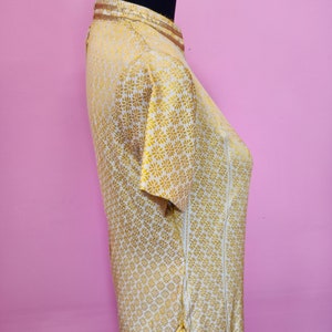 Vintage 1960's Custom Made Gold Opulent Cleopatra Inspired Maxi Dress Size Small to Medium image 4