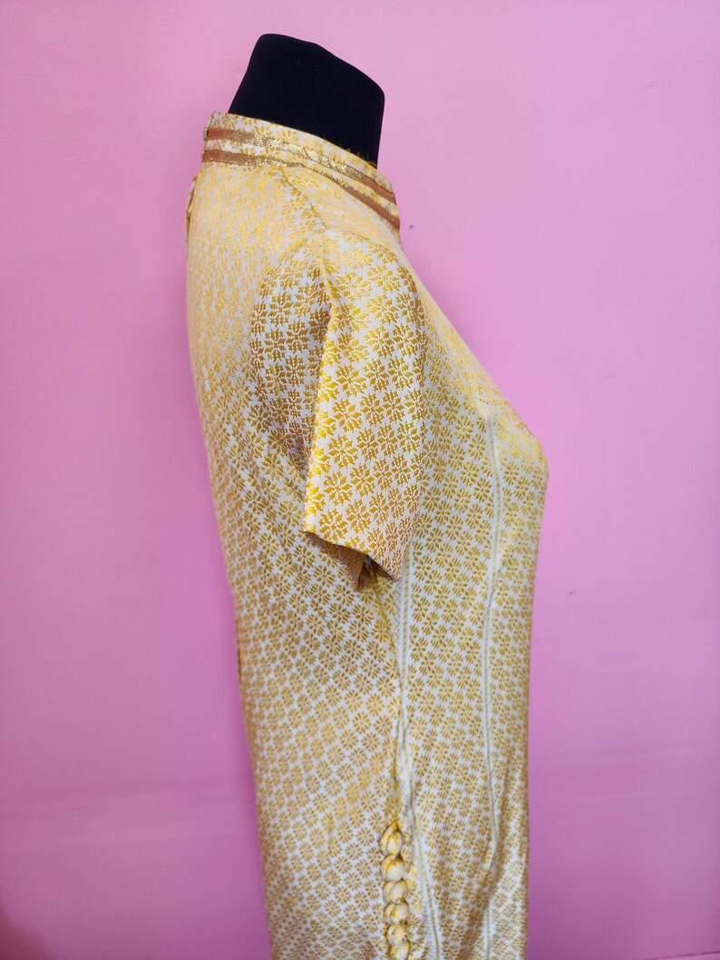 Vintage 1960's Custom Made Gold Opulent Cleopatra Inspired Maxi Dress Size Small to Medium image 4