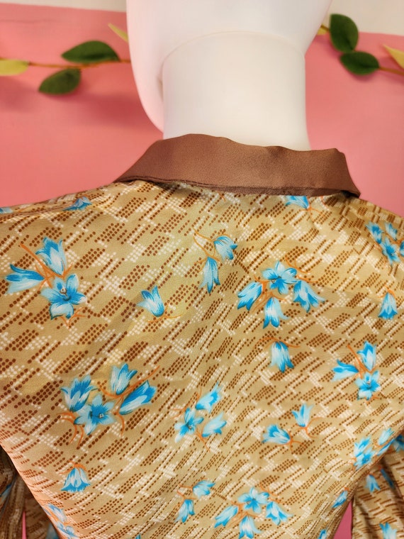 Size Small | Vintage 1970's Caramel Brown and Blu… - image 6