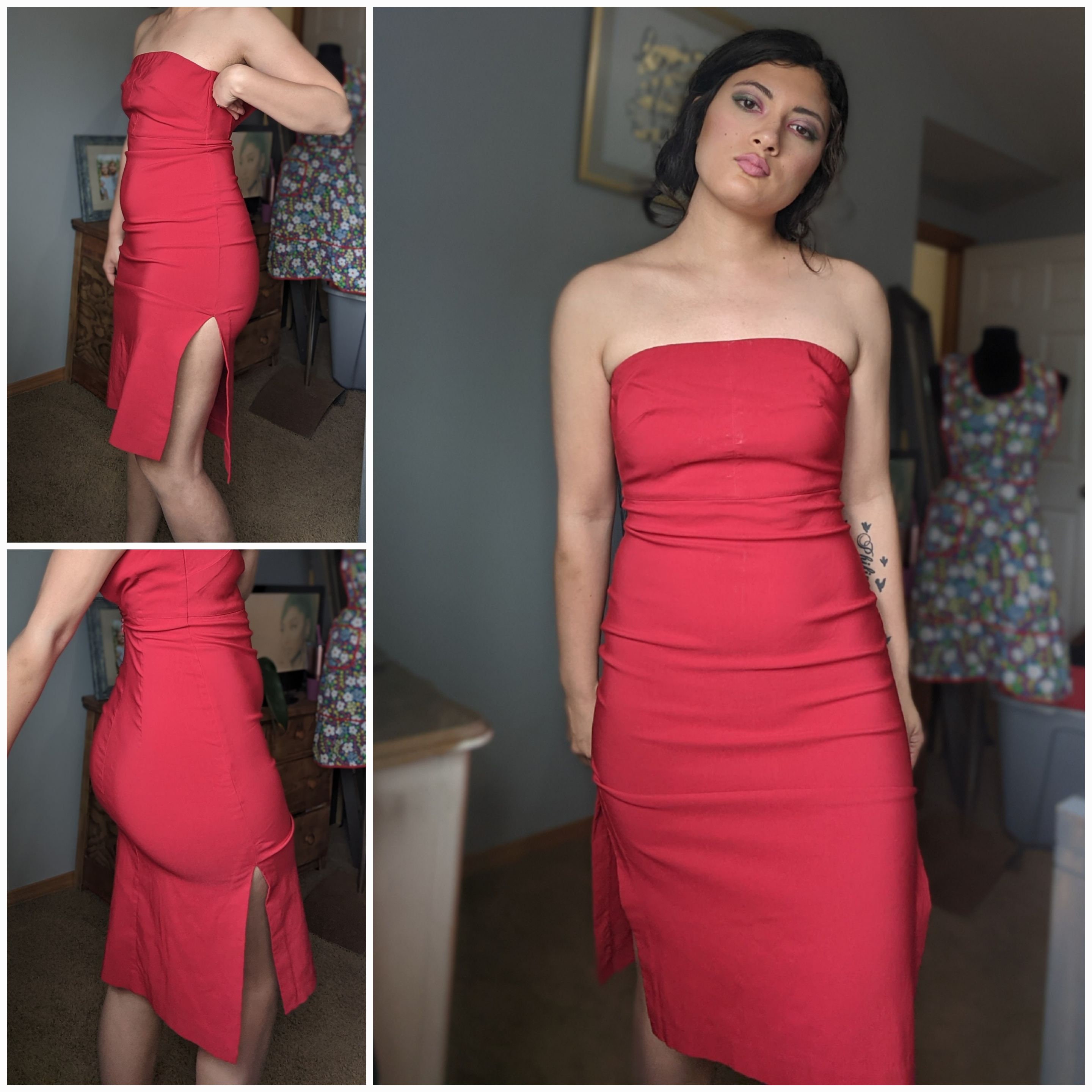 Tube hot sale dress red