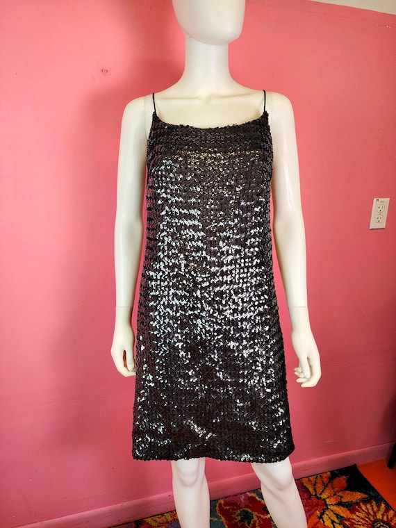 sloan black sequin mini dress Black Mini Dress (XS-XL) – Holy Thrift main image 1