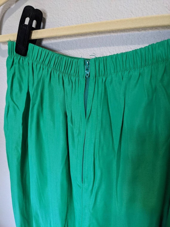 Vintage 1990’s Bright Kelly Green Loose Trousers … - image 7