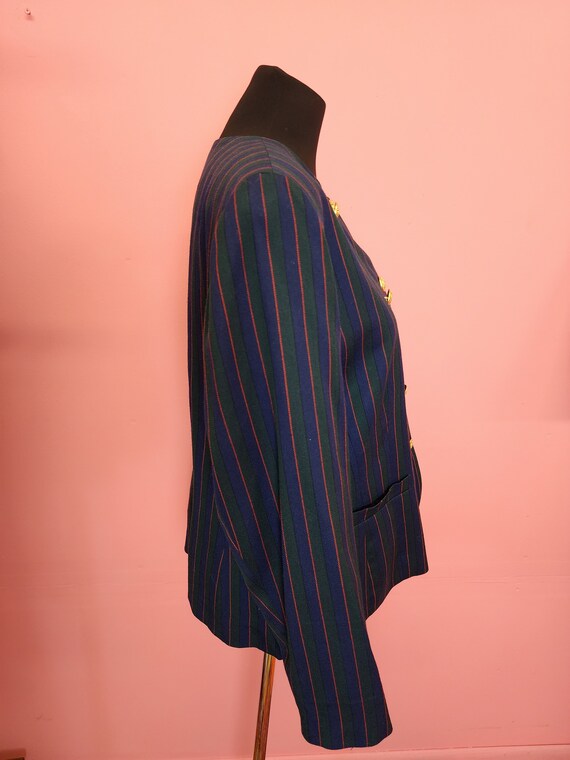 Vintage 1980's Pendleton Wool Striped Blazer with… - image 3