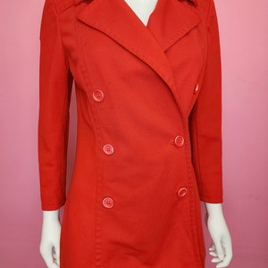 Taglia da media a grande / Blazer rosso doppiopetto vintage anni '70 dell'Atto III immagine 2