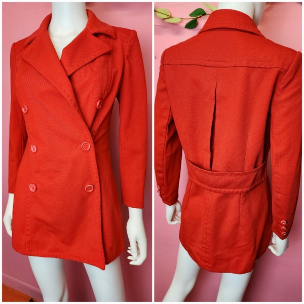 Size Medium to Large | Vintage 1970's Red Double Breasted Blazer by Act III