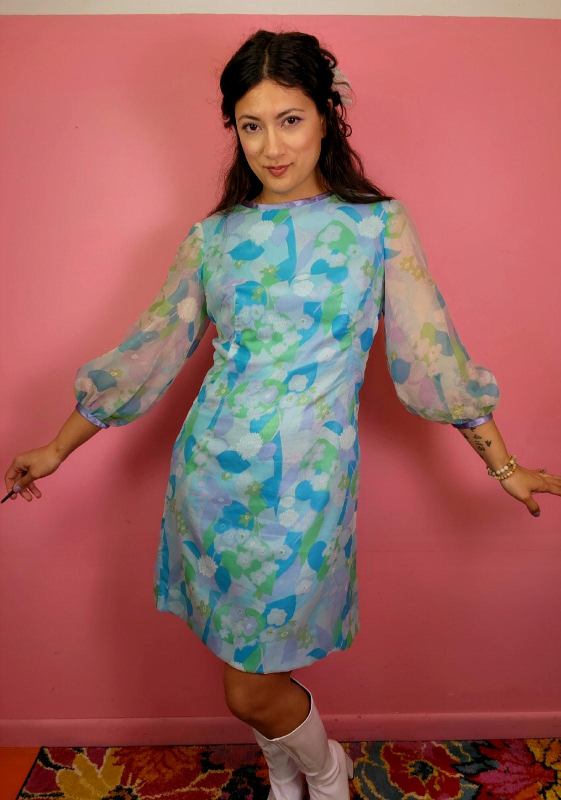 Chiffon Shift Dress - Etsy