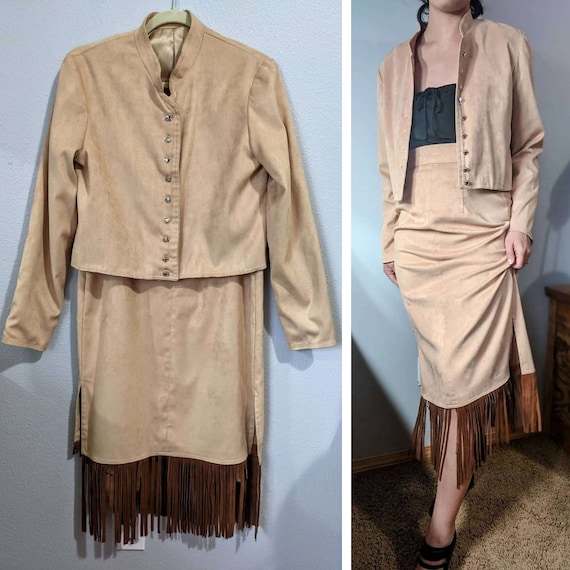 Vintage Early 1980's Western Ultra Suede Blazer a… - image 1
