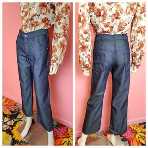 Size Medium 29&quot; Waist | Vintage 1970&#39;s Dark Wash Raw Denim Jeans