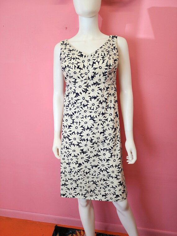 Size Medium | Vintage 1960's Navy Blue and White … - image 5