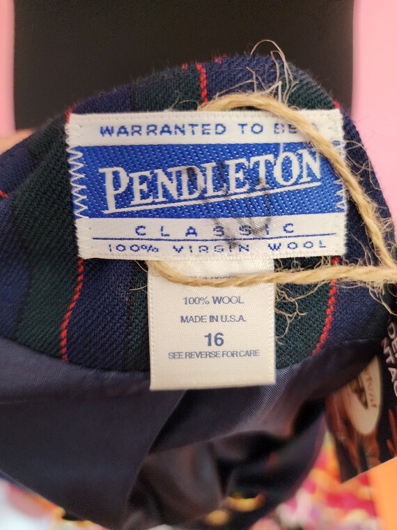 Vintage 1980's Pendleton Wool Striped Blazer with… - image 10