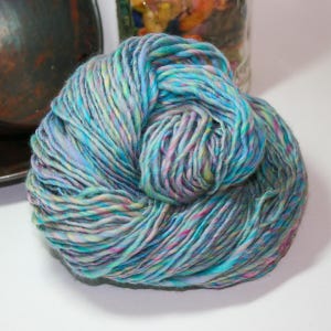 Twisted Blue Handspun Merino Wool Single Ply OOAK Yarn