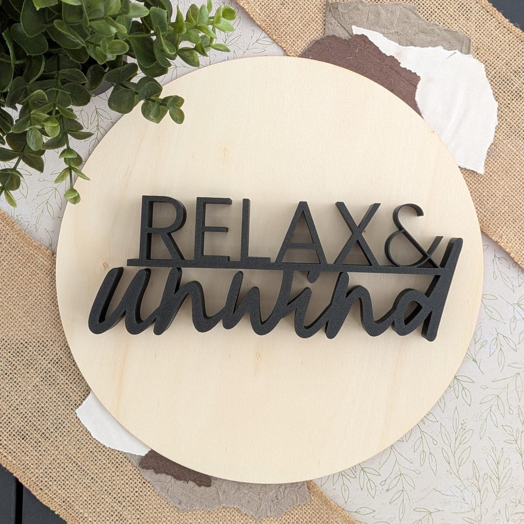 Unwind Sign Relax and Unwind Sign | Bathroom Shelf Decor | Spa Inspired ...