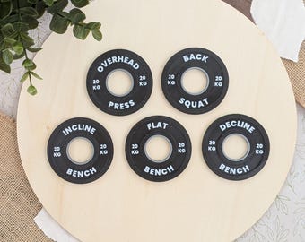 Power Rack Gym Magnets: Bumper Plate Lift Spot Markers