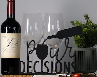 Letrero independiente para bar de vinos / Decoración de bar para el hogar / Regalo para amantes del vino