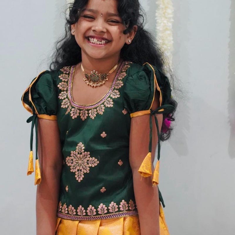 Pattu Pavadai Lehenga Choli-PadmaPink- Make her Beautiful