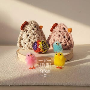 Creme Egg Cover | Easter Crochet Pattern | Chocolate Egg Cosy | Rustic Hen Egg Cozy | Spring Crochet | Chickens Egg Basket | Table Favors