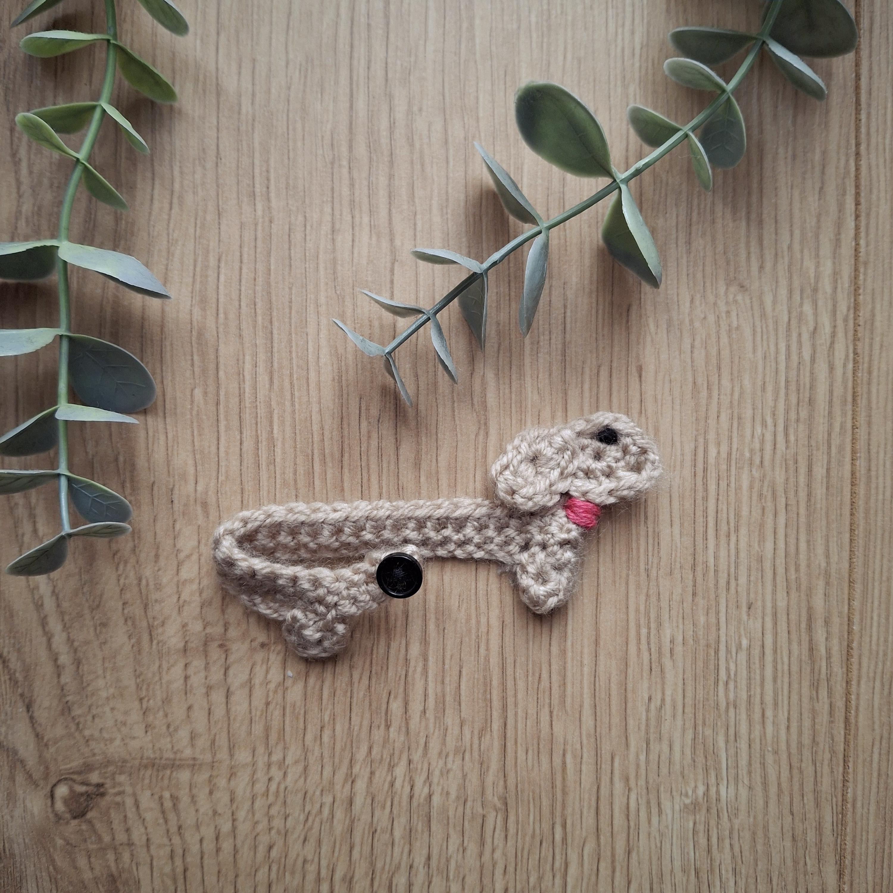 Cord Organizer Crochet Pattern Sausage Dog Cable Tidy Dachshund