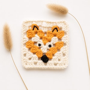 Fuchs Häkelanleitung | Grandma Square Häkelanleitung | Herbst häkeln | Amiguruimi Fuchs | Tier Babydecke | Fuchs Applikation