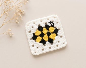 Bee Crochet Pattern | Cute Granny Square | Rustic Crochet Cushion | Amigurumi Bumble Bee | Cute Bee Coasters | Bee Baby Blanket |