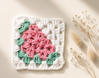 Watermelon Granny Square | Watermelon Crochet Pattern | Granny Square Coaster | Melon Crochet | Blankets Cardigan Motif | Fruit Crochet
