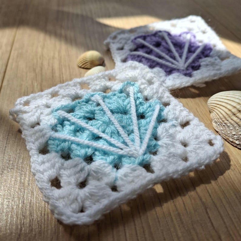 Shell Granny Square Pattern | Seashell Applique | Seaside Granny Square ...