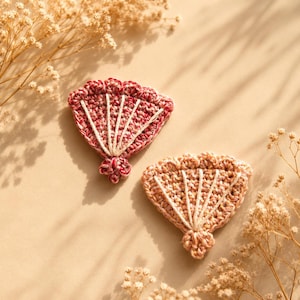 Aplique de concha de ganchillo / Patrón de ganchillo / Motivo de concha marina / Almeja amigurumi / Decoración costera de playa / Parches para coser / Manualidades para álbumes de recortes