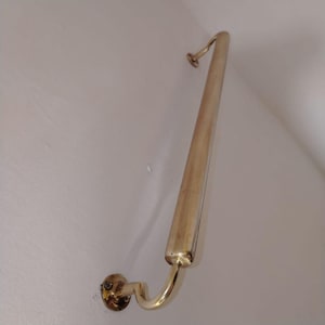 Handcrafted Engraved Brass Towel Bar – Vintage Copper Wall-Mounted Towel Rack