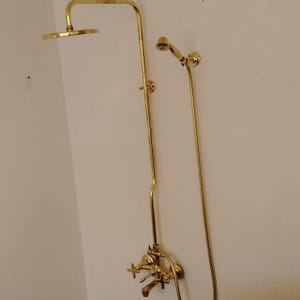 Moroccan Brass Shower Set Vintage Bathroom Fixture – Elegant Handcrafted Decorated Tap & Handheld Sprayer