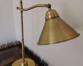 Brass Desk Lamp: Adjustable Antique Gold Task Light - Industrial Style