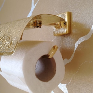Porta carta igienica di lusso in ottone marocchino – Distributore di fazzoletti da parete in oro fatto a mano