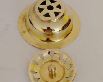 Handcrafted Brass Sink Drain Cover: Vintage-Style Basin Strainer