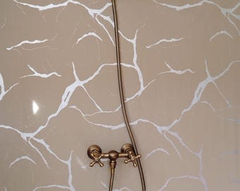 Antique Brass Shower Set: Vintage Handheld Shower & Tap Fixture