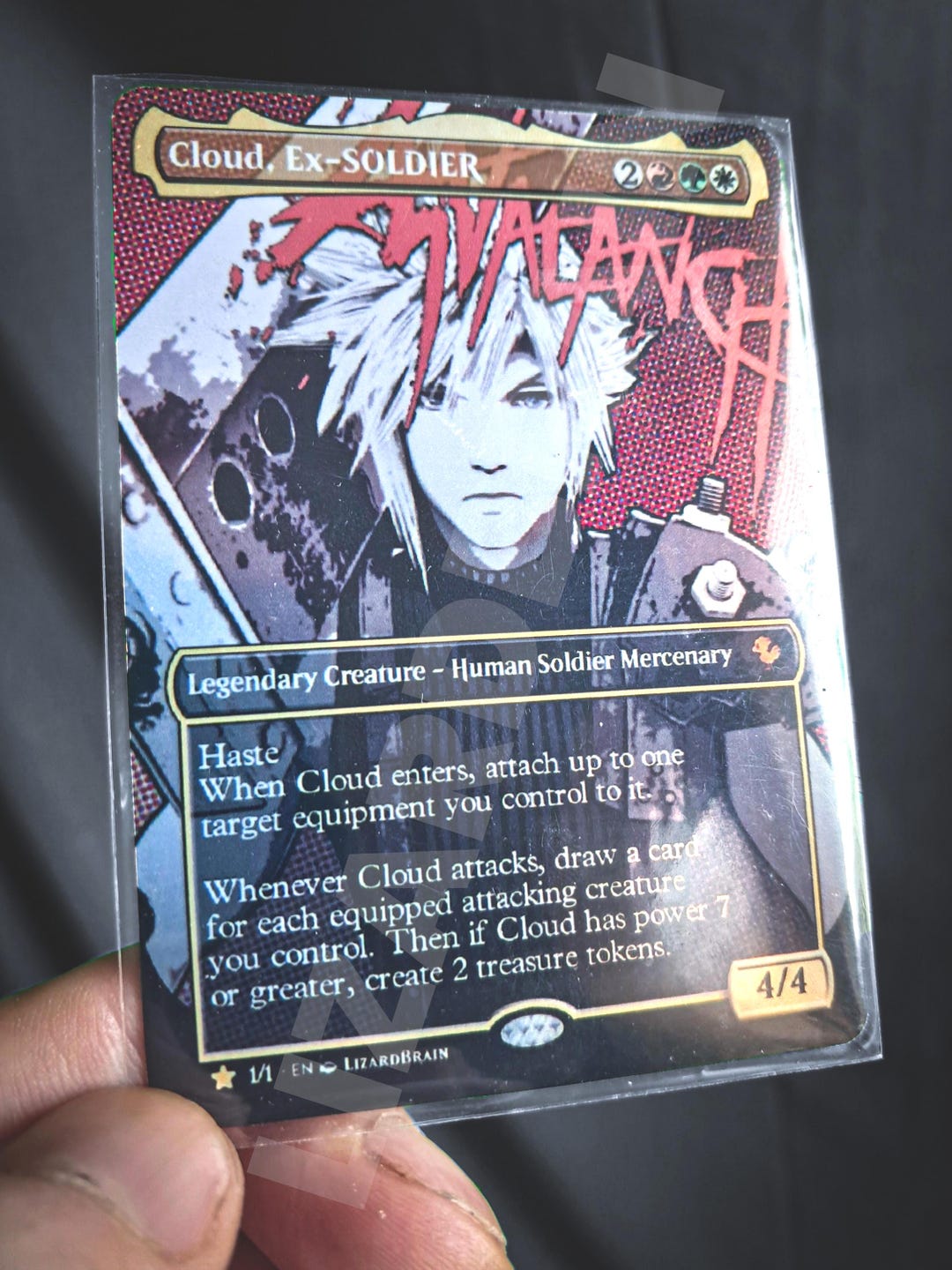 Cloud, Ex-soldier Custom Final Fantasy Foil Alt Art Proxy - Magic