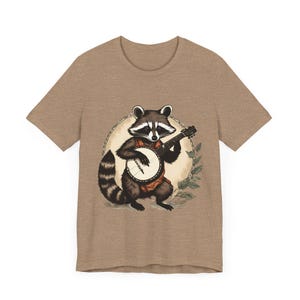 Raccoon Playing Banjo Unisex Jersey Short Sleeve Tee